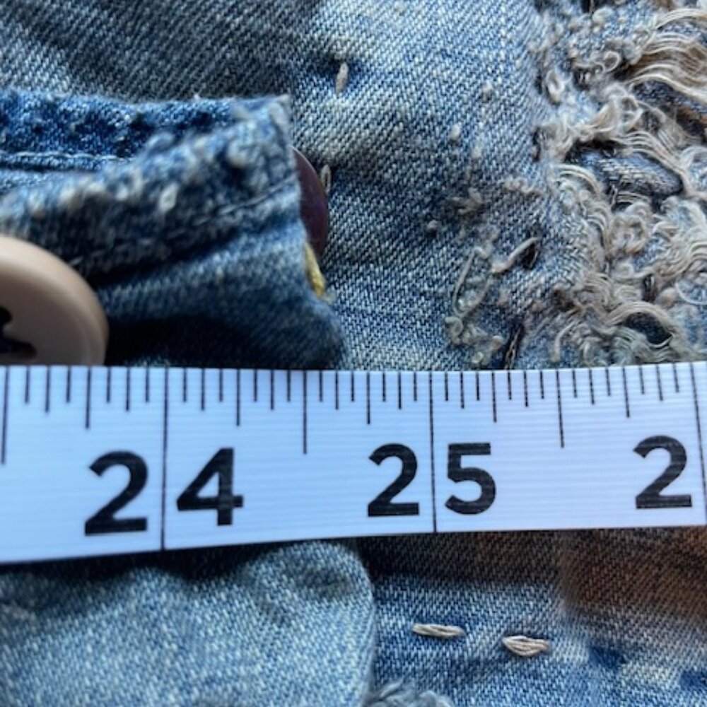 Magnolia Pearl Light Blue Patchwork Embroidered Denim Overalls Benjamins - Picture 7 of 16